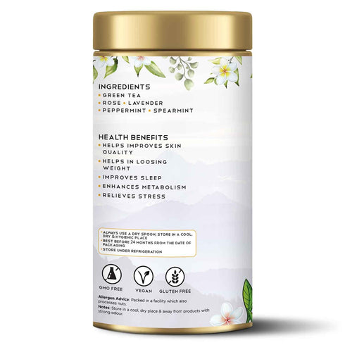 Tea Raja - Green Lavender Rose Mint Tea 30 Teabags